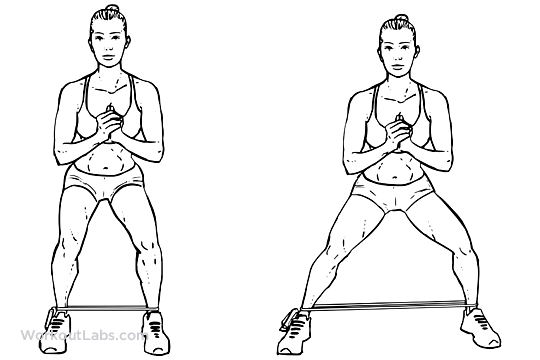 تمرين الخطوات الجانبية مع الشريط المطاطي (Side Steps with Resistance Band)